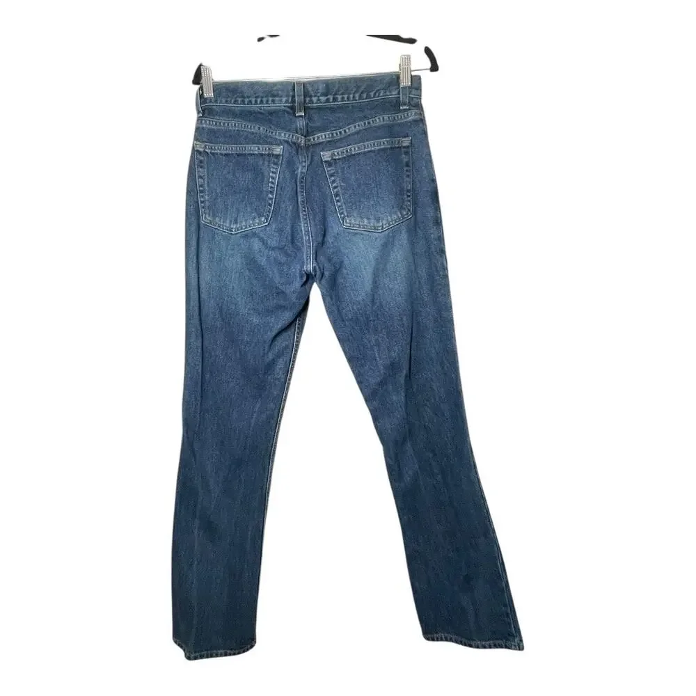 GAP Boot Cut Jeans Button Fly Size 8 100% Cotton Womens Blue Denim